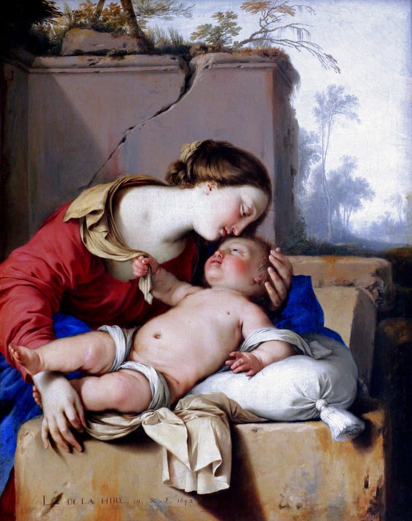 "IMG_6430FA Laurent de la Hyre. 1606-1656. Paris. Vierge à l'enfant. Virgin with child. 1647. Louvre" by jean louis mazieres is licensed under CC BY-NC-SA 2.0